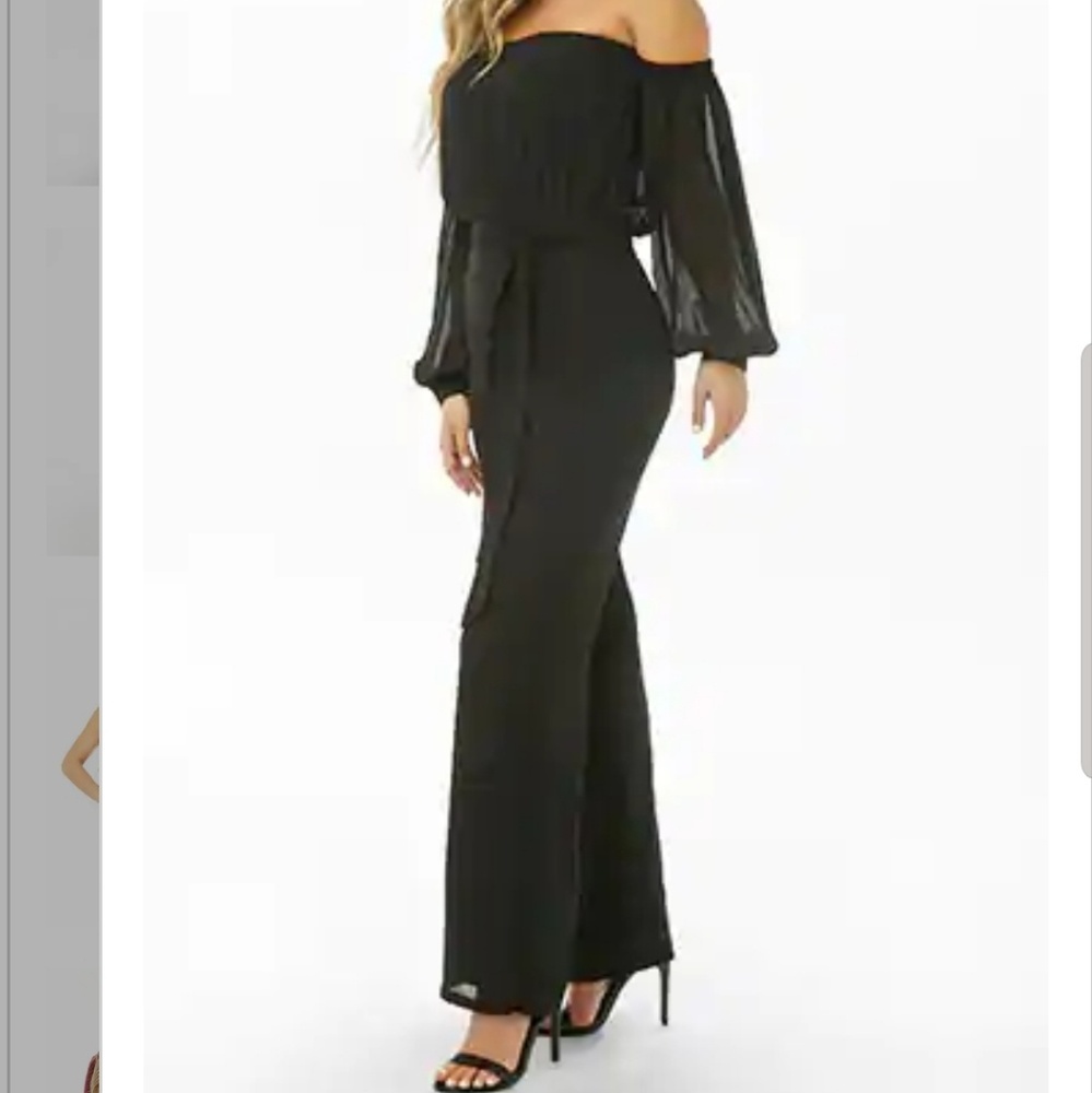 Off-The-Shoulder Chiffon Jumpsuit